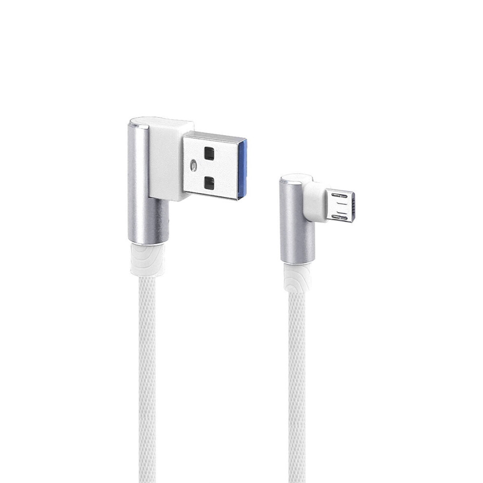 Usb Micro Cable Braided Right Angle 1M White 901175903915