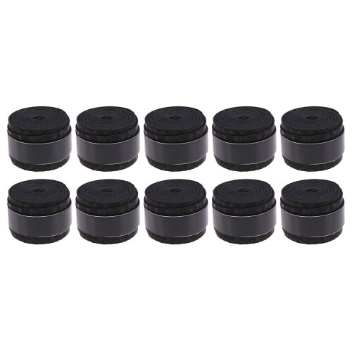 Black Racket Overgrip Anti-Slip Absorbent 10pcs