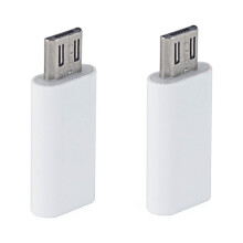 Type-C Female to Micro USB Adapter Set 2PCS White