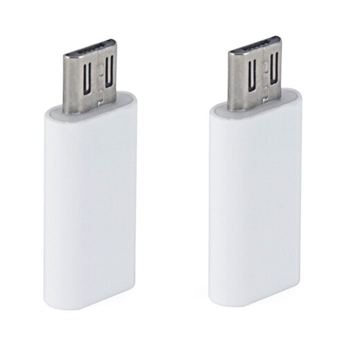 Type-C Female to Micro USB Adapter Set 2PCS White