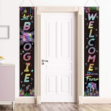 Kit de decorare a peretelui, scenă de petrecere anilor 70, semn disco pentru verandă, banner retro pentru petrecere, semn pentru ușă, pentru