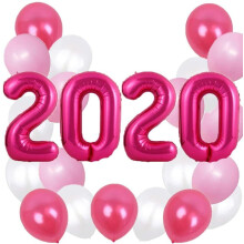 Rosa 40-tums nummer 2020 folieballong