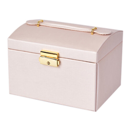 Jewelry Box with Lock, Mirror and 3-Tier Display 1