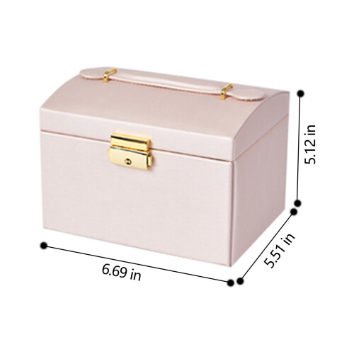 Jewelry Box with Lock, Mirror and 3-Tier Display 2