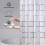 Shower Curtain Set with Hooks Black White Fabric 16 pcs 5