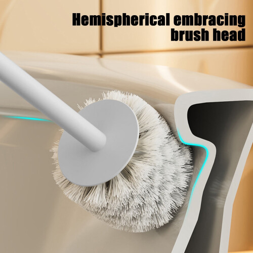 Toilet Brush with Non-Slip Handle and Curved Bristles 2