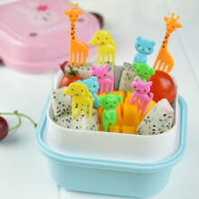 Food-Grade Cartoon Animal Fruit Fork Set 6-Piece