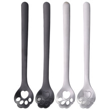 Cucharas con forma de pata de gato de acero inoxidable (4 unidades)