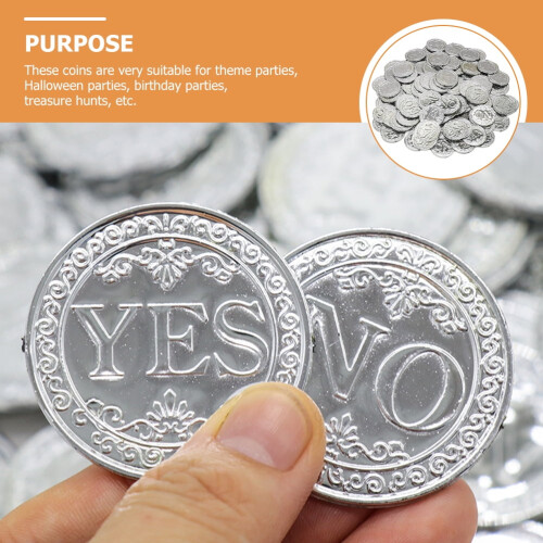 Yes or No Challenge Coins Plastic Party Game Props 100 pcs 2