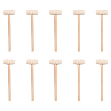 25 mini martillos de madera maciza con forma de cangrejo y planeta (color tronco)