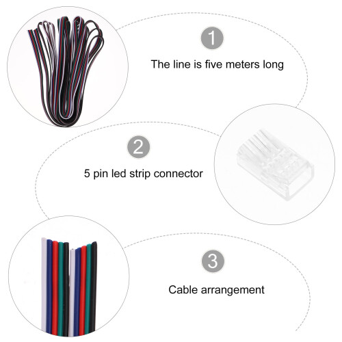 Conector pentru bandă LED RGB, adaptor terminal cu 5 pini 2