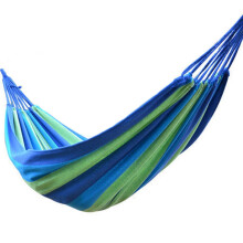 Outdoor hammock canvas stripe 280x80 cm blue