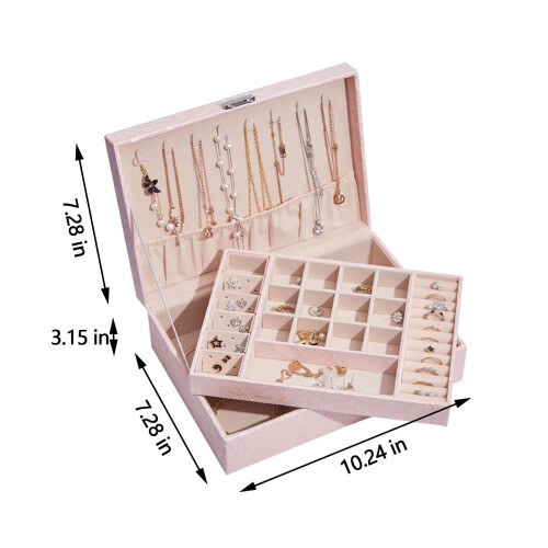 AURIGATE jewelry box 2-layer with removable tray 2