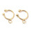 Brass ear cuff with loop 18K gold plated 2