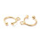 Brass ear cuff with loop 18K gold plated 3