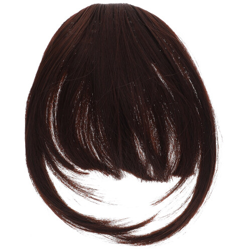 Flequillo postizo de cabello humano, color marrón oscuro. 2