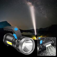 Wiederaufladbare LED-Taschenlampe mit COB-Seitenlicht (1 Stück)