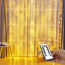 Prettyui USB LED svetelný reťazec na záclony, 300 svetiel, 318x318 palcov