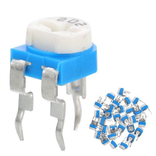 Resistor variável de 2k Ohm horizontal, 6mm, 60 peças 2