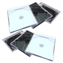6er-Packung DVD-Hüllen aus Kunststoff, 90 mm, weiß und grau