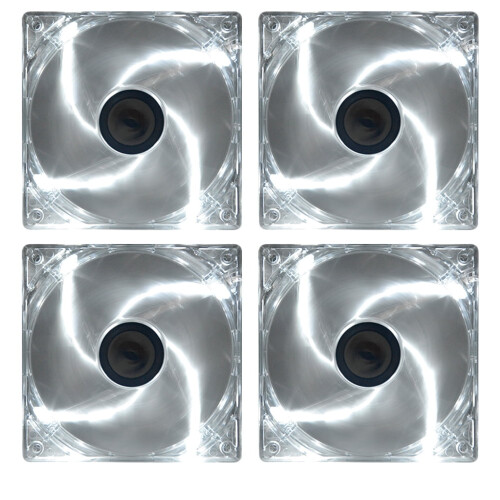 Computerkoelventilator 12V LED 80mm 4 stuks