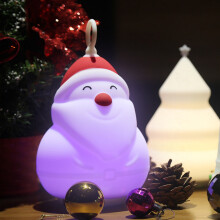 LED siliconen kerstman nachtlampje oplaadbaar kleurrijk