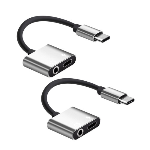 Aluminium-USB-C-auf-3,5-mm-Audioadapter, silberfarben