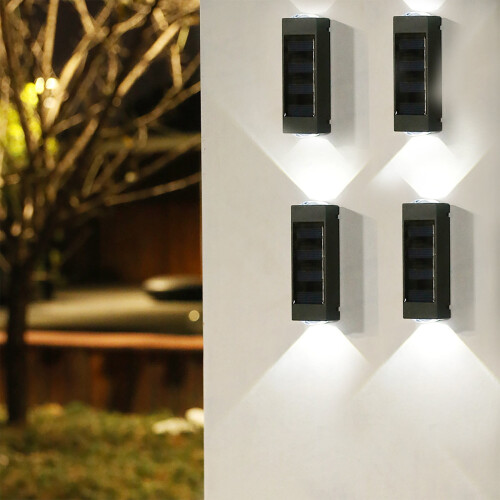 Ηλιακά φώτα περίφραξης LED εξωτερικού χώρου τοίχου IP65Αδιάβροχο4