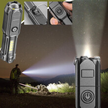LED-lommelykt, 5000 lumen, oppladbar, vanntett, zoombar