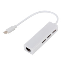 USB 3.1 Type-C til RJ45 Ethernet-adapter 10/100 Mbps hvit