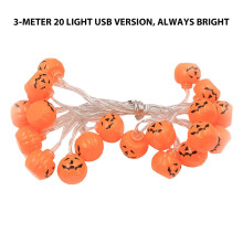 Sznur lampionów LED w kształcie dyni na Halloween, 3D, Jack-o-Lantern, 10 stóp