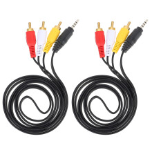 Câble RCA 3,5 mm vers 3 RCA stéréo audio/vidéo (2 pièces)