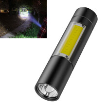 LED-Zoom-Taschenlampe, wiederaufladbar, 3 Modi, wasserdicht
