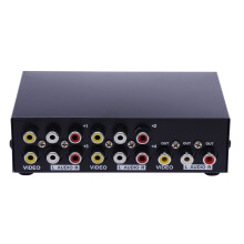Comutator AV RCA cu 4 intrări și 1 ieșire, video compozit audio