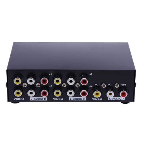 AV-switcher RCA4-ind-1-ud komposit video lyd
