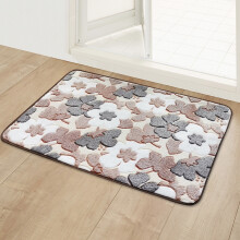 Tapis de bain antidérapant en velours corail et polyester (1 pièce)