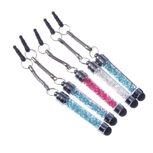 Penne stilo capacitive con strass e cristalli, 5 pezzi