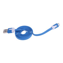 USB-laddningskabel platt och hållbar för smartphone/surfplatta, blå