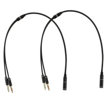 3,5 mm hona till dubbel 3,5 mm hane Y-splitterkabel 2 st