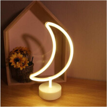 Lampe néon LED de Noël à base ronde, alimentée par piles