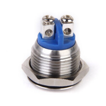 16 mm drukknopclaxon, waterdicht, metaal, zilverkleurig