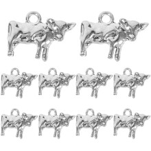 Pendentif vache en alliage argent antique vintage (10 pièces)