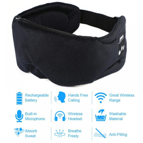 Prettyui Bluetooth 5.0 Søvnmaske-øretelefoner