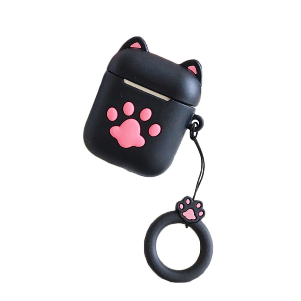 Cat Paw Silicone Earphone Case For Airpods 1/2 Black 393040444607
