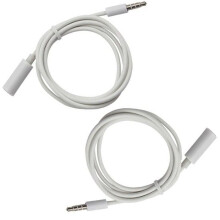 Oortelefoonsplitter 3,5 mm stereo audio-aansluiting wit 2 stuks
