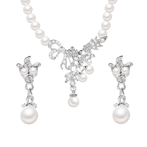 Parure de bijoux de mariée en perles pour robe de mariée