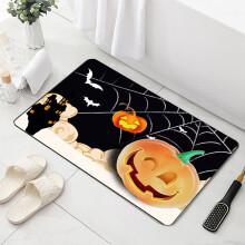 Tappetino da bagno di Halloween a forma di zucca, antiscivolo, ad asciugatura rapida e trapuntato.