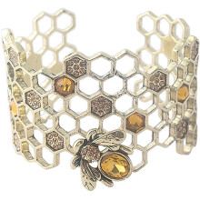 Pulseira feminina ajustável com pingente de abelha (1 peça)