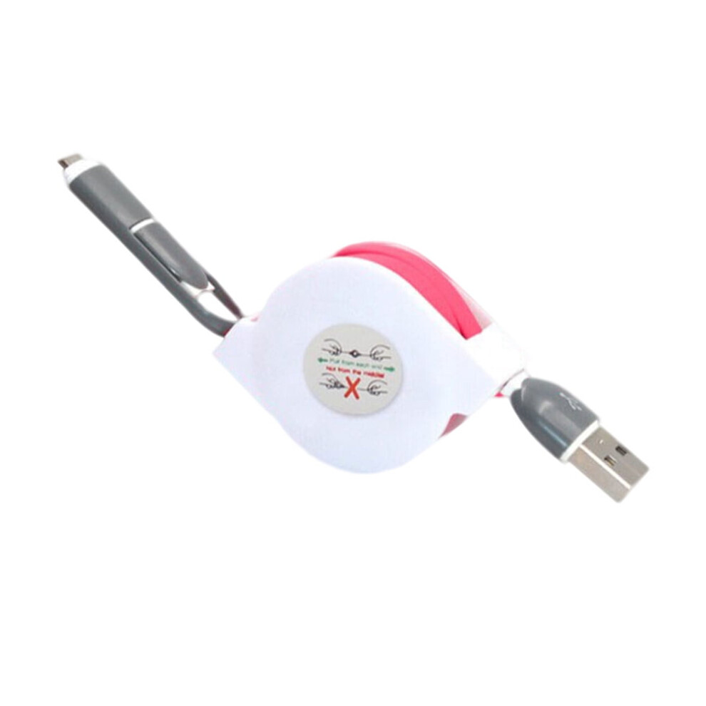 Micro Usb And Type-C Retractable Charging Cable Red 393040457645
