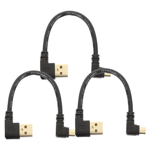 Micro USB-kabel 90 kort 3 st